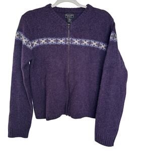 Vintage Abercrombie & Fitch Shetland Wool Fair Isle Zip-Up Cardigan, Size M, EUC